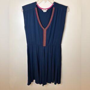 Boden Navy Dress with Pink Trim